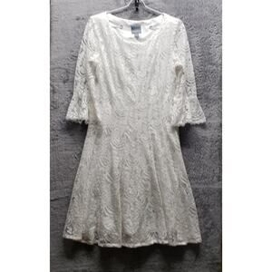 Rabbit Rabbit Rabbit Designs White Lace Dress Size 8 | Vintage Y2K Whimsical